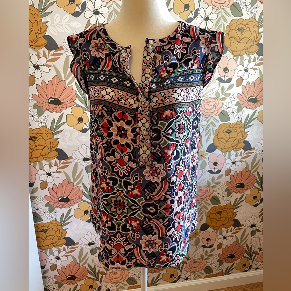 LOFT floral blouse XS